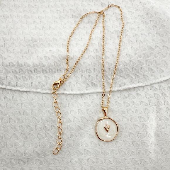 White Heart Necklace, Heart Necklace, Heart Love Necklace, Valentine's Day Gift - Picture 3 of 5